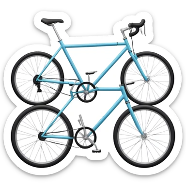 Ad-hoc solution that is built of several different bicycles. sticker