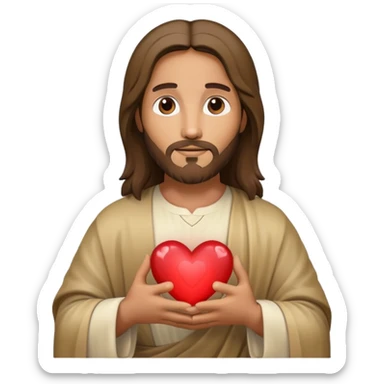 Jesus Christ with a heart sticker