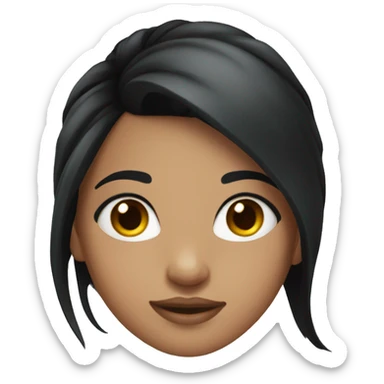 dark black hair girl with a high ponytail sticker