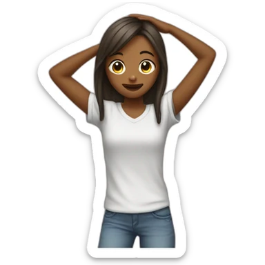 Fille qui fait un dab sticker