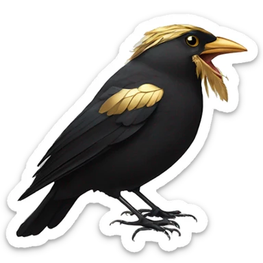 blackbird with golden feathers on the wing sticker