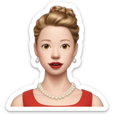 mia goth as pearl in her red audition dress sticker