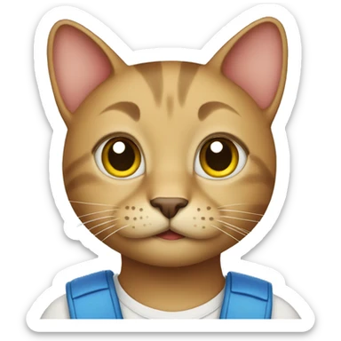 cat go to school  sticker