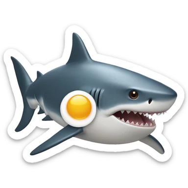 Shark with egg on it’s head sticker
