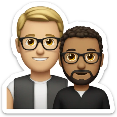 white male with brown beard with black glasses wearing a black gap sticker