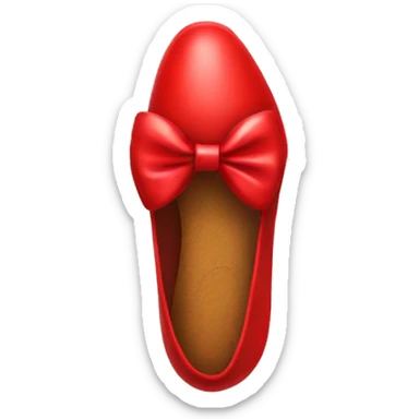 Red samba shoes with bow sticker