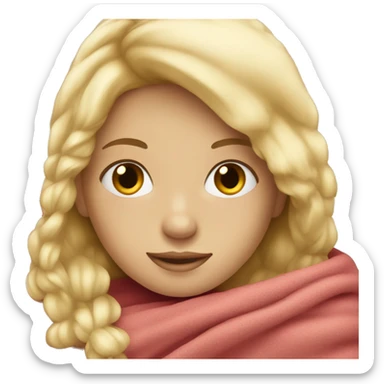 blonde girl with a blanket around her sticker