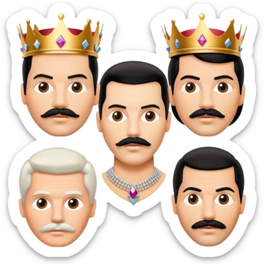 Queen band faces in diamond formation Bohemian Rhapsody music video sticker