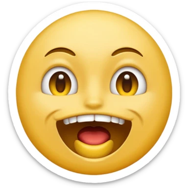 a face with a large opened mouth in emoji of whatsapp style (yellow). Larger is, better is sticker