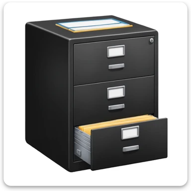 black filing cabinet archive sticker