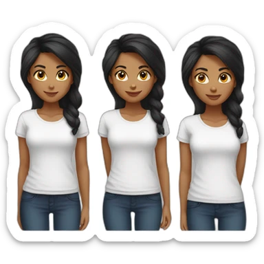 black-middle-length-haired-girl-with-white-tshirt sticker