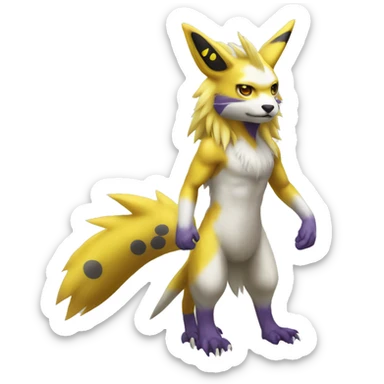 Lombax-Renamon full body with spots sticker