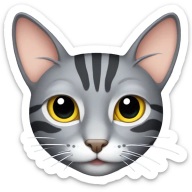 Gray cat with stripes sticker