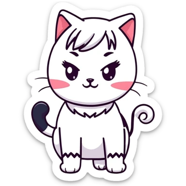 beautiful cat girl with cat ears sticker