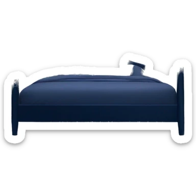 Midnight blue canopy bed with sheer curtains sticker