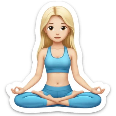 girl with long blonde hair in yoga set sticker