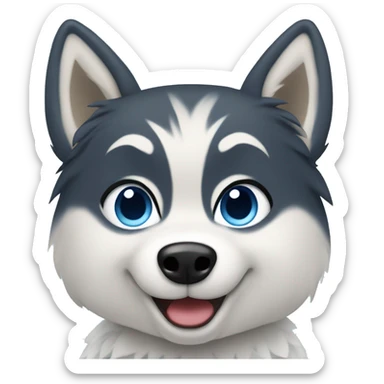 Husky dog with blue eyes and a tutu skirt  sticker