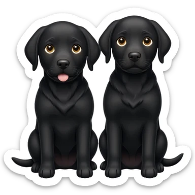 2 black labradors sticker