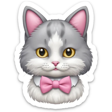 Cat with pink Bow tie sticker