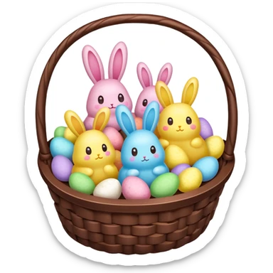  peeps marshmallow easter candy basket kawaii chocolate bunny jelly bean eggs sticker