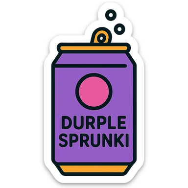 Durple Sprunki as a modern icon, clean lines, simple shapes, minimal color palette, flat design, suitable for app or logo use sticker