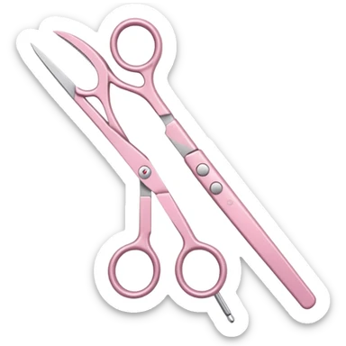 hairdressing scissors pastel pink sticker