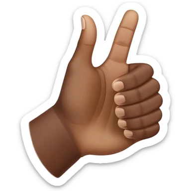 A dark skin tone thumbs up gesture with a subtle light skin tone gradient at the edge sticker