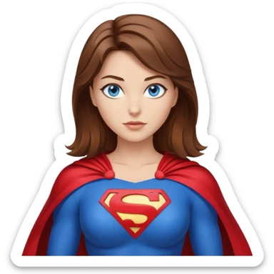 Brown hair blue eyes sexy superhero big chest sticker