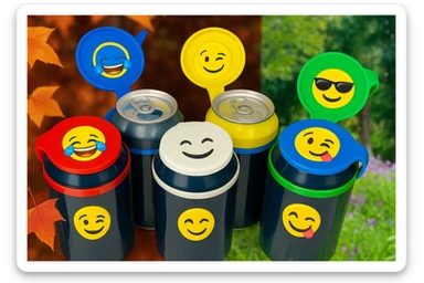 Rakj a kupakokra emoji-kat, smiley-kat, megváltoztathatod a háttereket. valósághű legyen a kép, 1000x600px méretű legyen. fiatal, dinamikusfotókat készíts! sticker