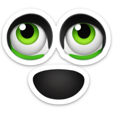 Chat de couleur noir avec les yeux verts sticker