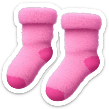 Pink fuzzy socks sticker