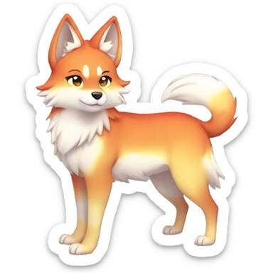 Colorful Shiny Fionbri-Falvie-sparkle-wolf-sona full body sticker