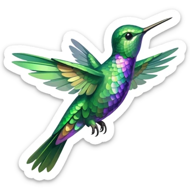 Green pistachio color hummingbird  sticker