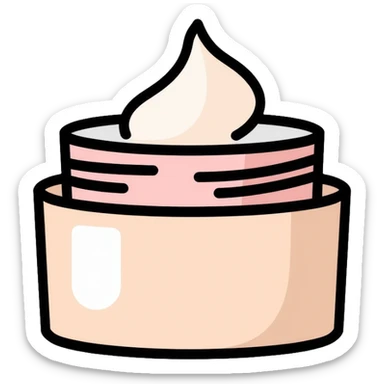 Facial moisturizer cream in jar, minimalist, rounded, soft pastel colors, no outline sticker