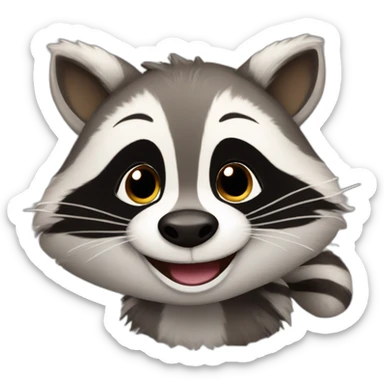 happy cute racoon sticker