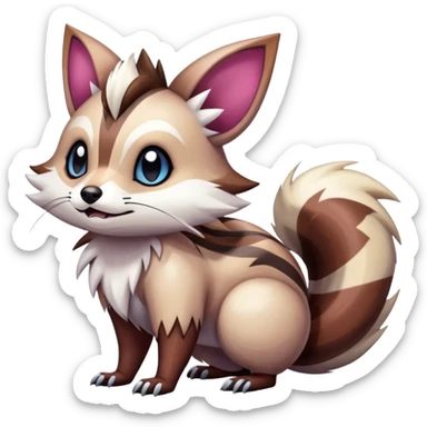 Colorful Linoone-Zigzagoon-Furret-hybrid sticker