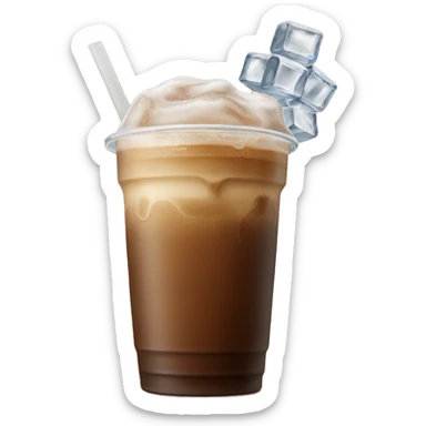 Starbuck ice coffee with ice cubes sticker
