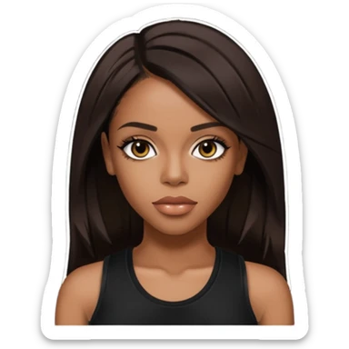 Aaliyah R&B Singer with dark brown hair sticker
