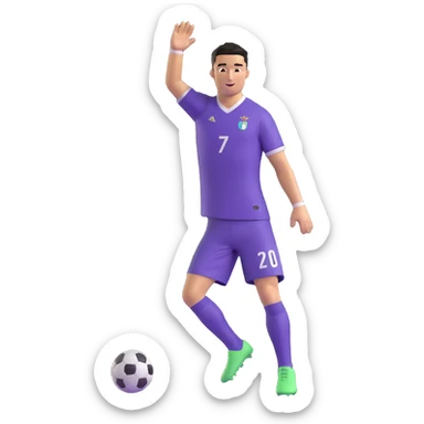 soccer player inspired by Cristiano Ronaldo doing his signature Siuu celebration sticker
