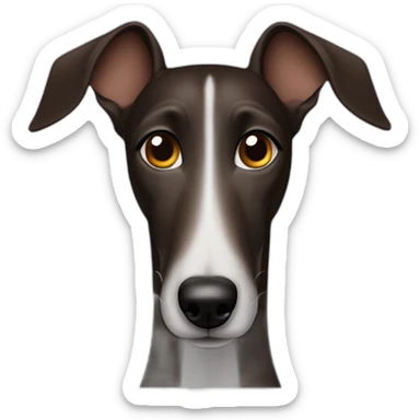 Dark brown greyhound with upwards pointed ears sticker