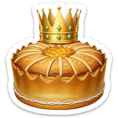 galette des rois avec couronne sur le dessus. Pour un emoji slack sticker