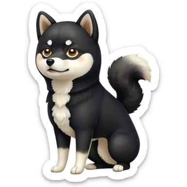 cute black Shiba Inu dog standing full body view sticker