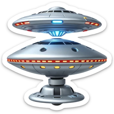 UFO mother ship attacking earth sticker