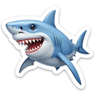 Shark with blue shoes on sticker
