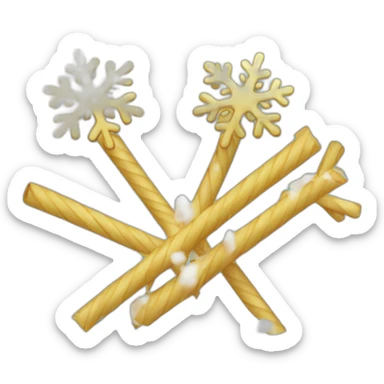 Snowflakes going up a straw sticker