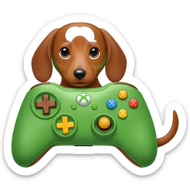 Perro salchicha jugando Xbox  sticker