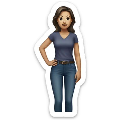 White brunette woman with one hand on hip  sticker