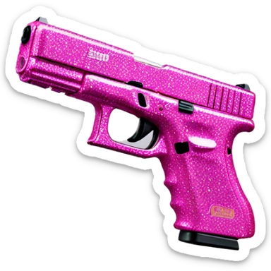 Pink glitter Glock sticker