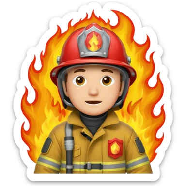 Fireman fire sticker