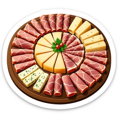 cold cuts (ham & cheese on a platter) sticker